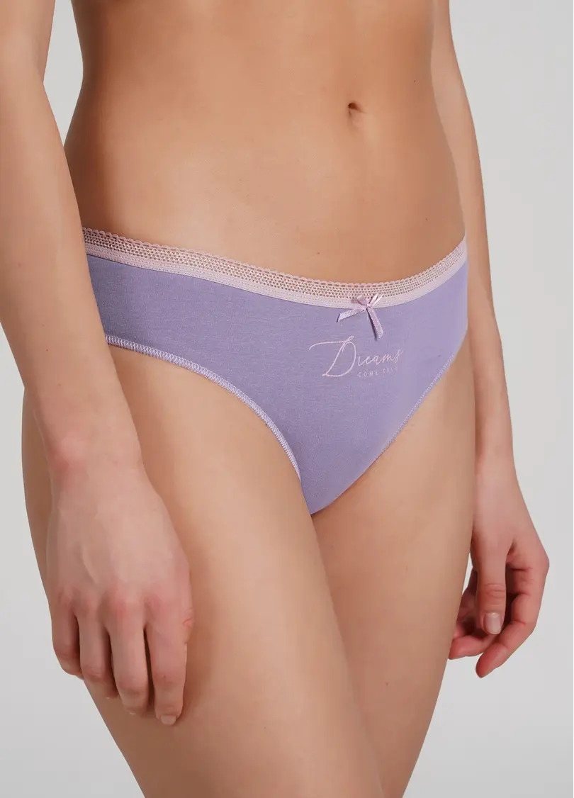 Класичні трусики сліпи з принтом Sweet cotton 2301/60 lilac (фіолетовий)