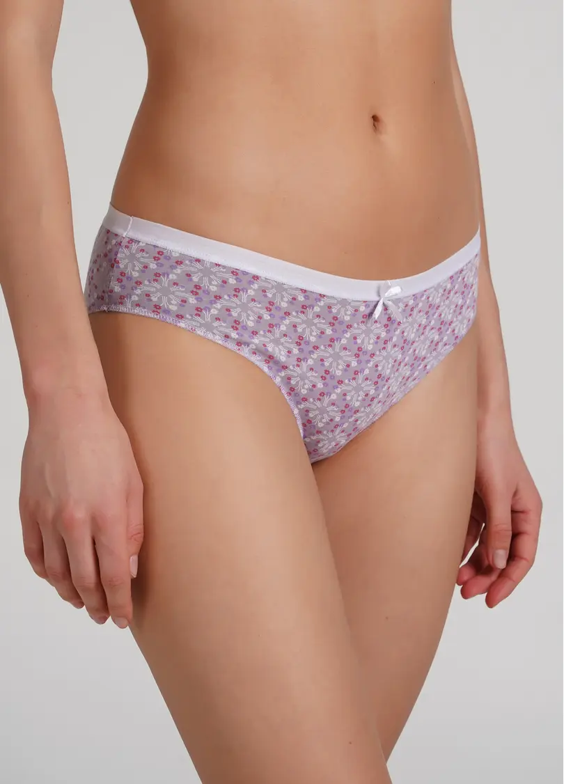 Класичні трусики сліпи з квітковим візерунком Sweet cotton 2301/60 lilac tracery (фіолетовий)
