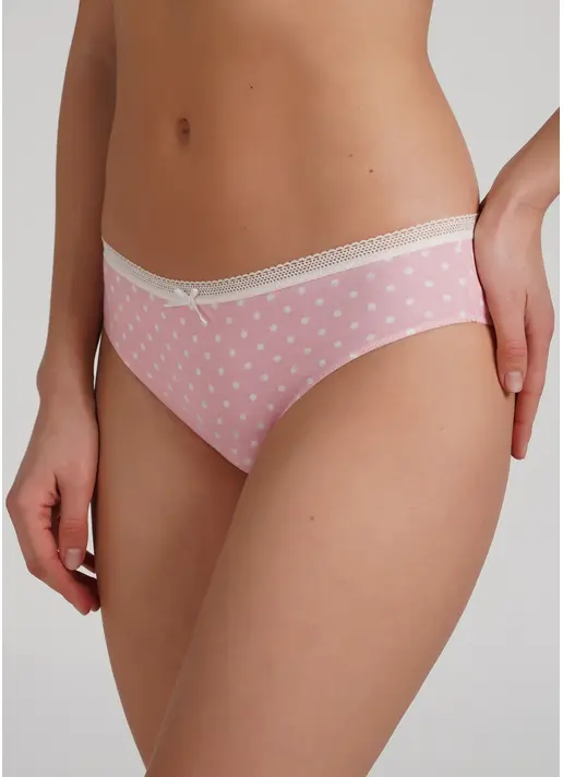 Класичні трусики сліпи в горох Sweet cotton 2301/60 pink dots (рожевий)