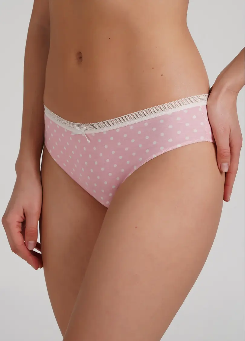 Класичні трусики сліпи в горох Sweet cotton 2301/60 pink dots (рожевий)