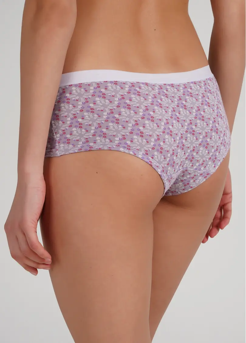 Трусики хіпстери бавовняні з квітковим візерунком Sweet cotton 2602/60 lilac tracery (фіолетовий)