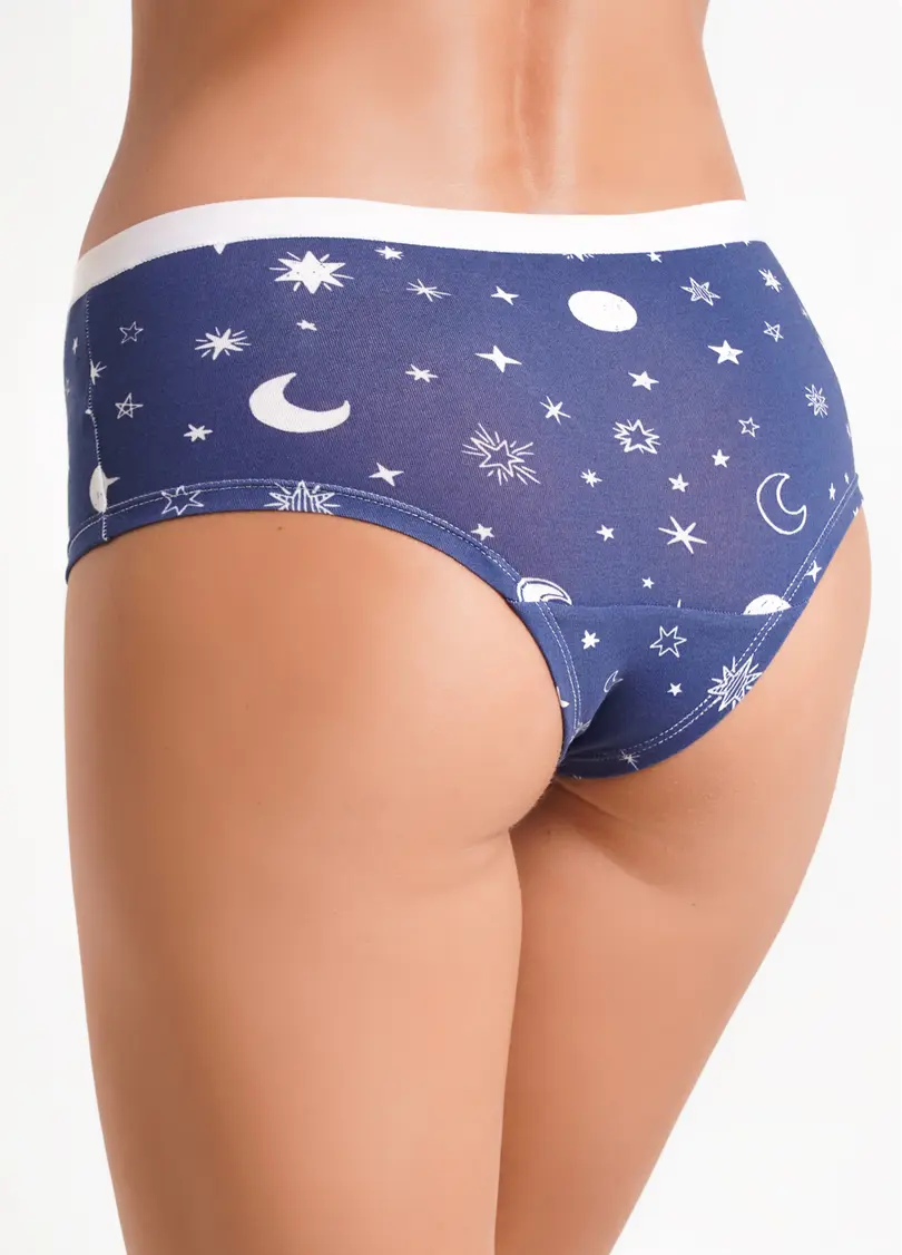 Трусики хіпстери бавовняні з візерунком Sweet cotton 2602/60 moon (фіолетовий)