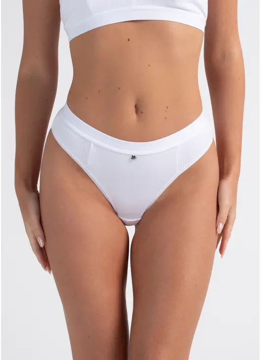 Труси стрінги бавовняні в рубчик URBAN RIB 2115/60 white (білий) Труси стрінги бавовняні в рубчик URBAN RIB 2115/60 white (білий)