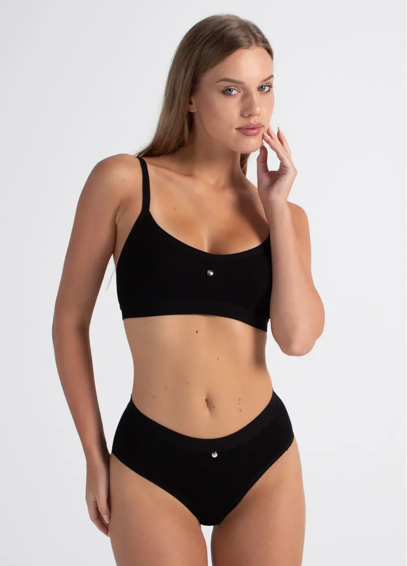 Труси сліпи бавовняні в рубчик URBAN RIB 2319/60 black (чорний)