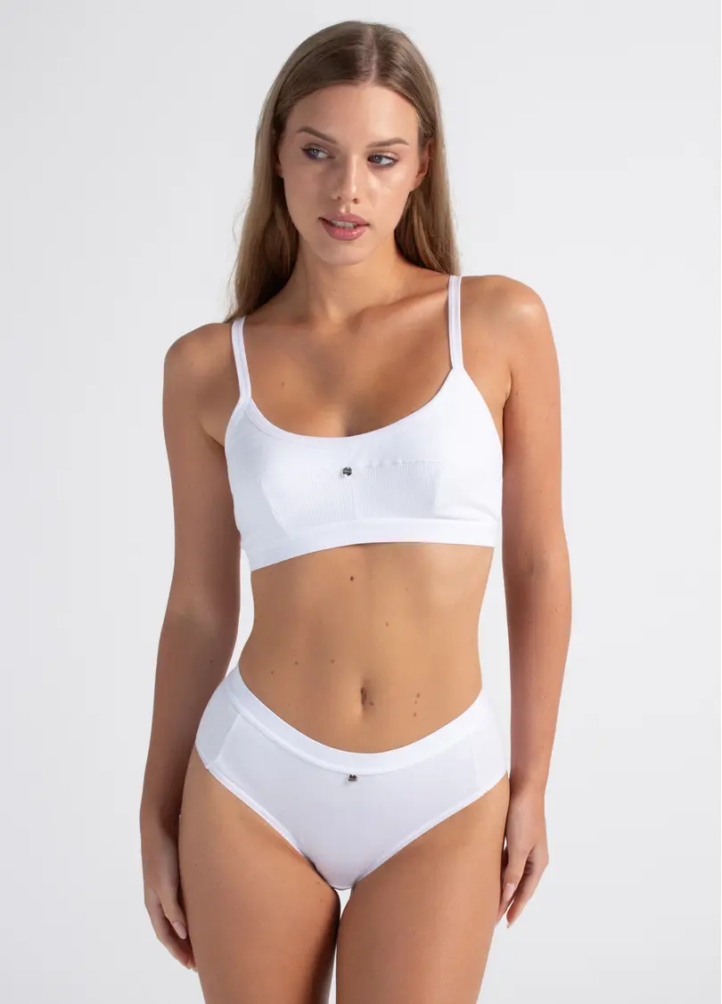 Труси сліпи бавовняні в рубчик URBAN RIB 2319/60 white (білий)