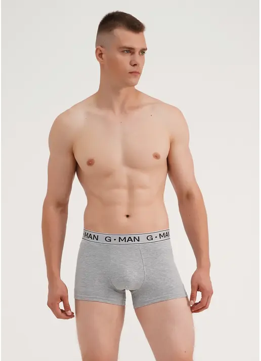 Труси боксери з бавовни G-MAN 20401/60 light grey melange (сірий меланж)