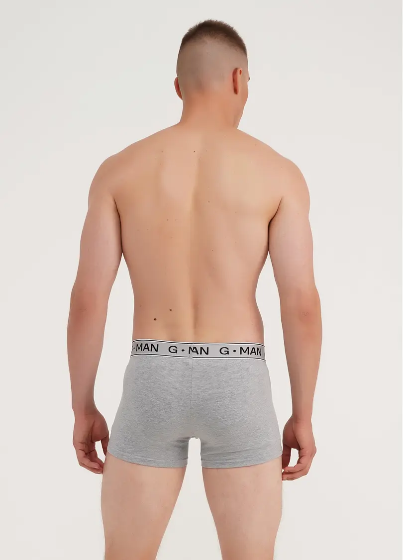 Труси боксери з бавовни G-MAN 20401/60 light grey melange (сірий меланж)