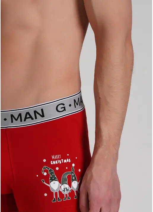 Бавовняні труси боксери з принтом G-MAN PRINT 20401/60 red/gnome (червоний)