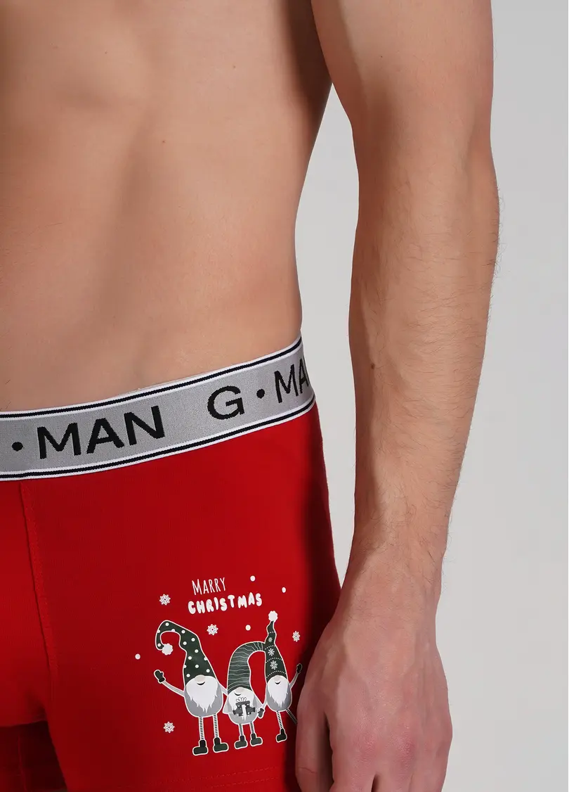 Бавовняні труси боксери з принтом G-MAN PRINT 20401/60 red/gnome (червоний)