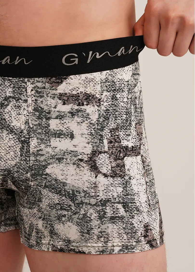 Чоловiчi труси боксери принтовані G-MAN PRINT 20405/60 white/letter print (білий)