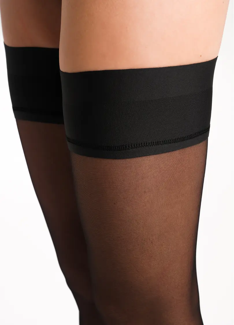 Панчохи з гладкою гумкою на силиконовій основі DESIRE 20 (1) nero (чорний)