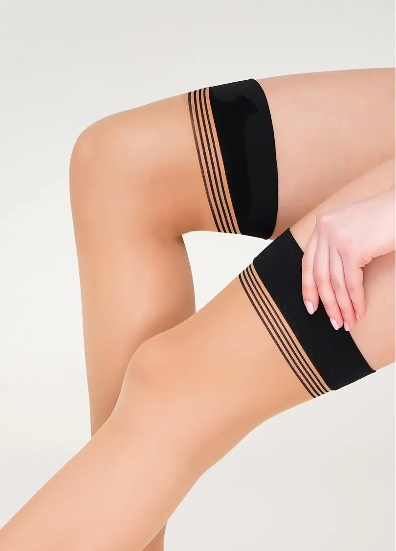 Жіночі панчохи під пояс INCANTO 20 (1) calze nero/daino (чорний)