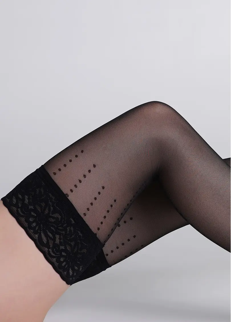 Панчохи з декоративним швом в горох OMNIA 20 (2) calze nero (чорний)