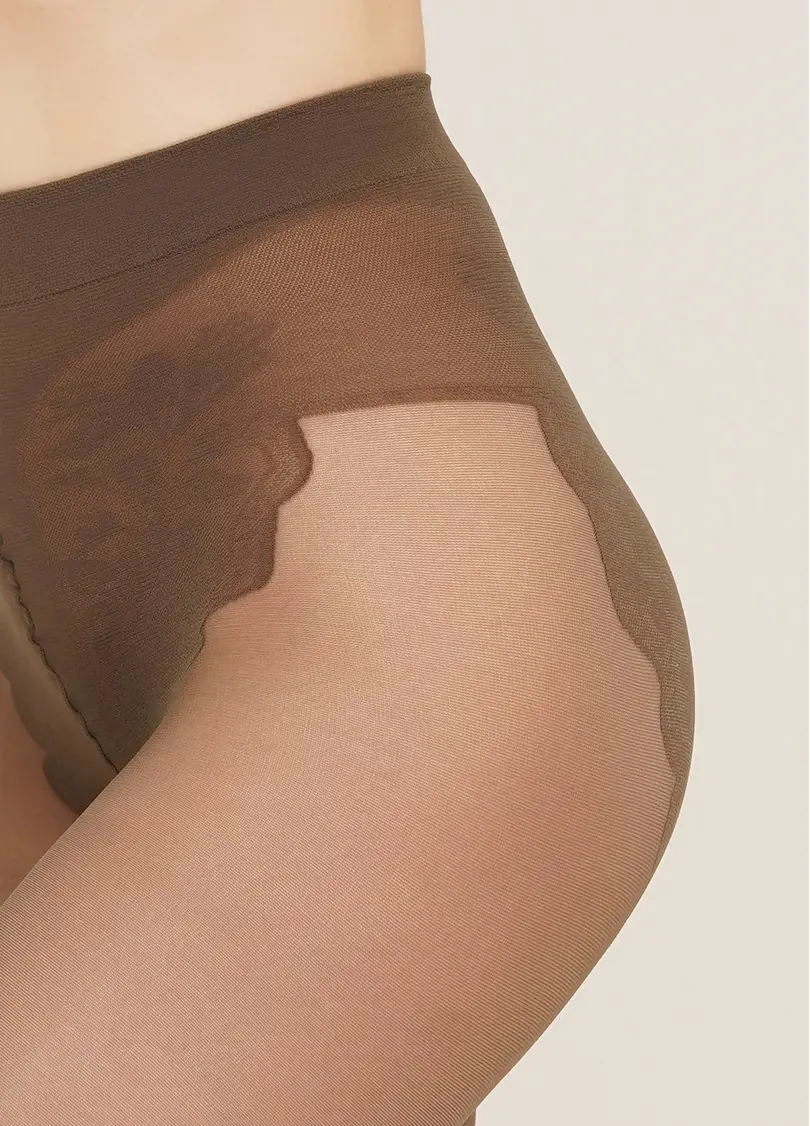 Колготки з ажурними трусиками Bikini 40 den (tabaco)