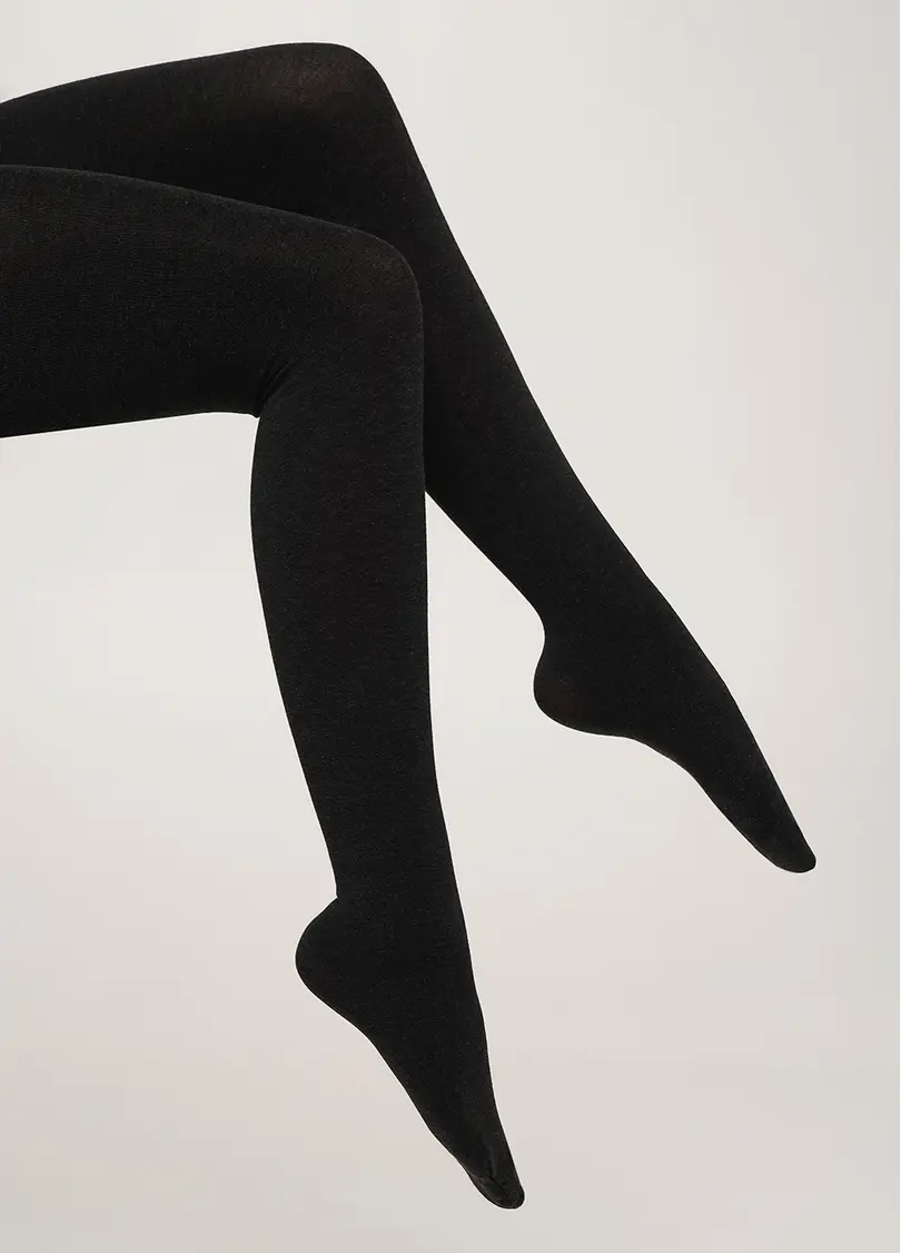 Колготки теплі з віскози CASHMERE TOUCH asphalt (сіро-чорний)