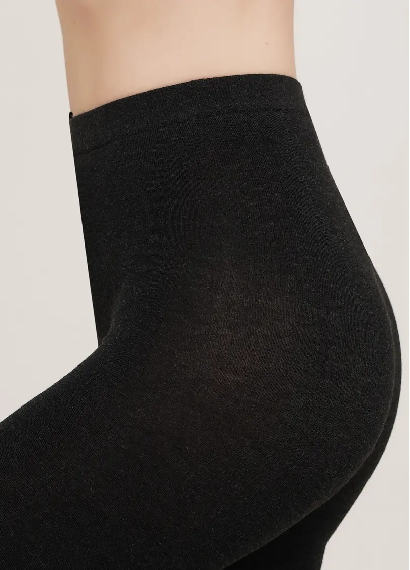 Колготки теплі з віскози CASHMERE TOUCH asphalt (сіро-чорний)