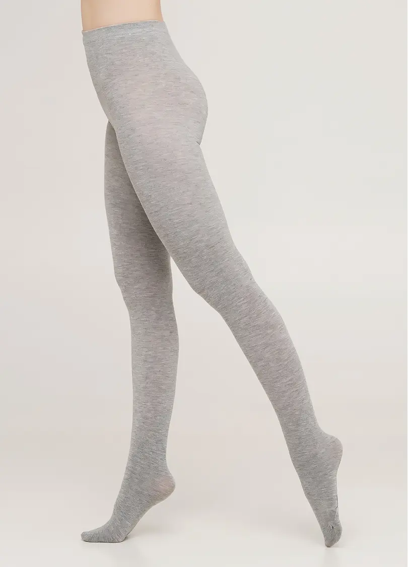 Колготки теплі з віскози CASHMERE TOUCH light grey melange (сірий)