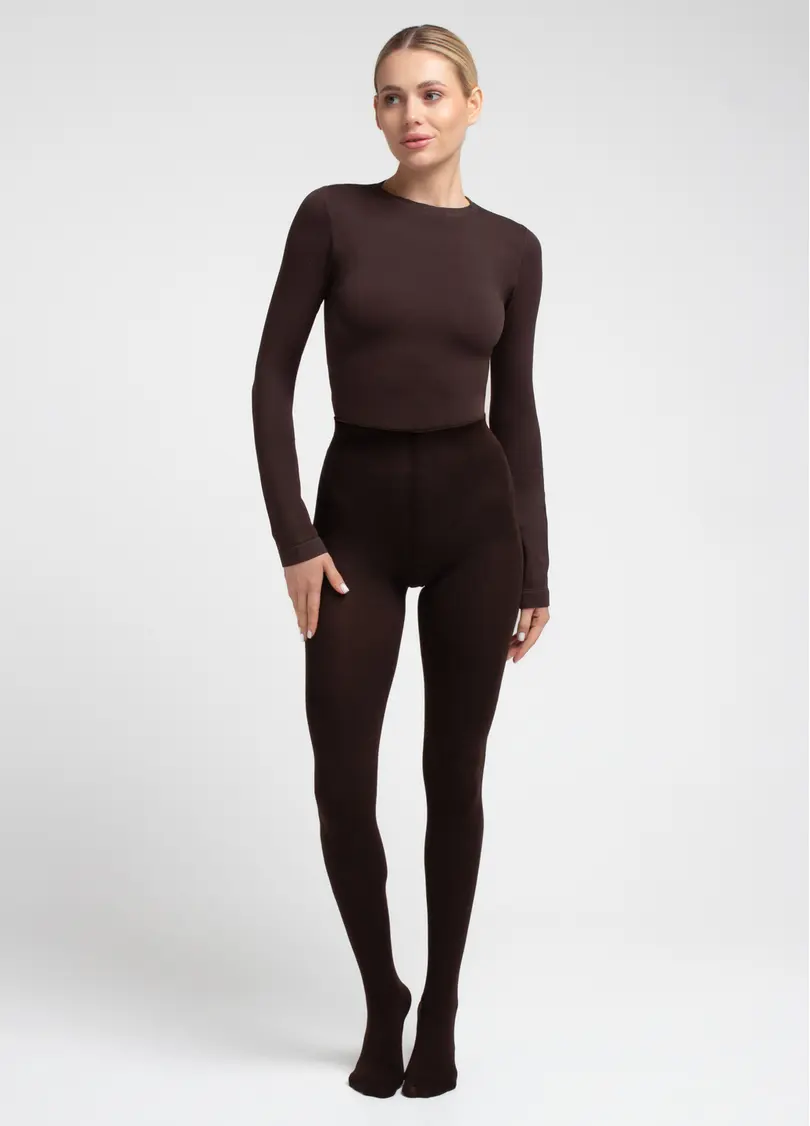 Колготки з бавовни ELITE COTTON 350 chocolate (коричневий)
