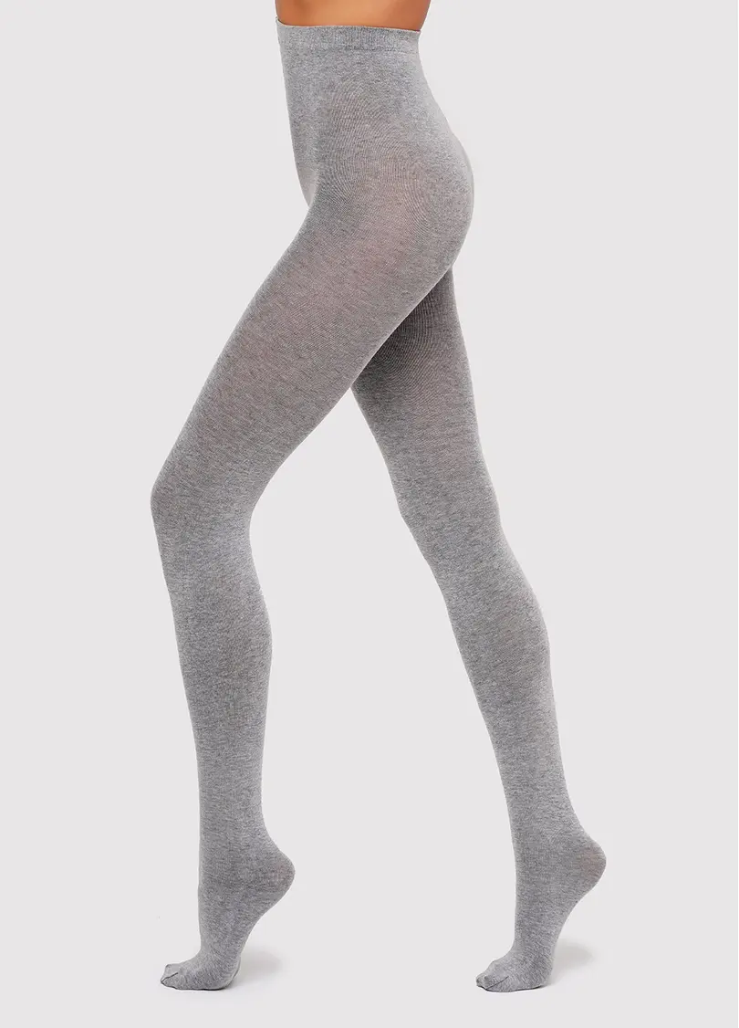 Колготки бавовняні меланжеві Melange Cotton 200 den (grey melange)