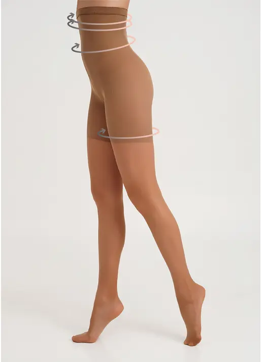 Колготки корегуючі з високою талією Talia Control 40 caramel (бежевий)