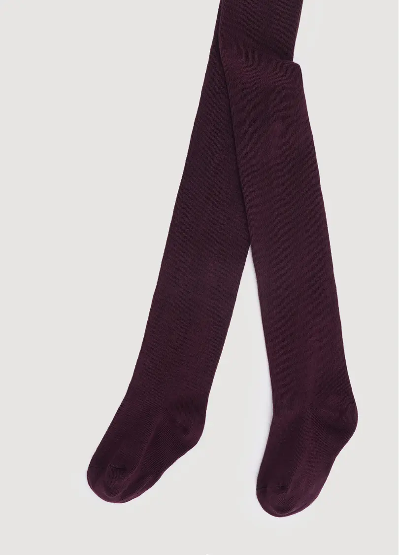 Дитячі бавовняні колготки D025 KIDS CLASSIC marsala (бордовий)