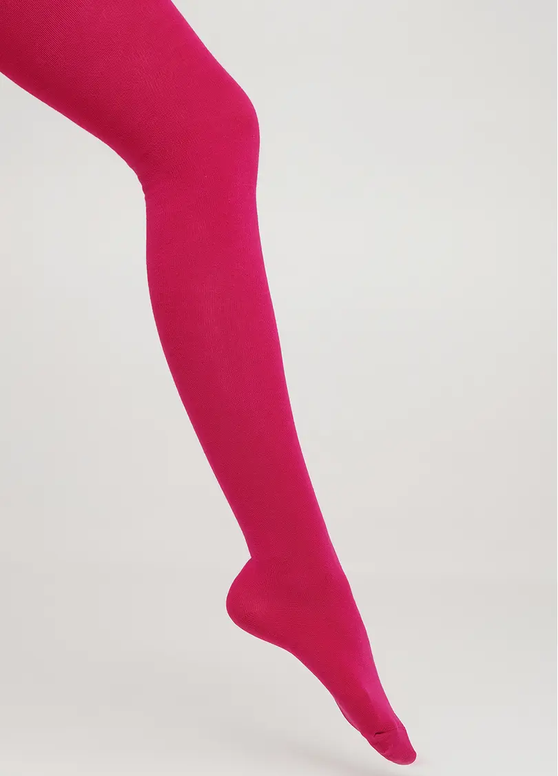Дитячі бавовняні колготки D025 TEEN GIRL CLASSIC fuxia (фуксія)