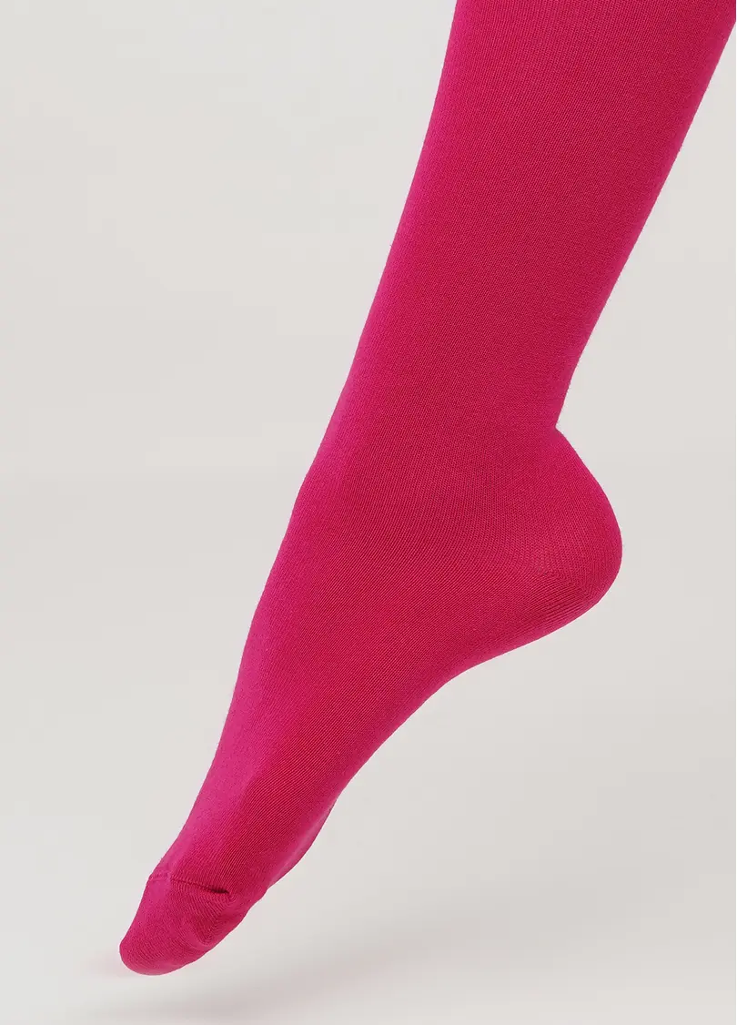 Дитячі бавовняні колготки D025 TEEN GIRL CLASSIC fuxia (фуксія)