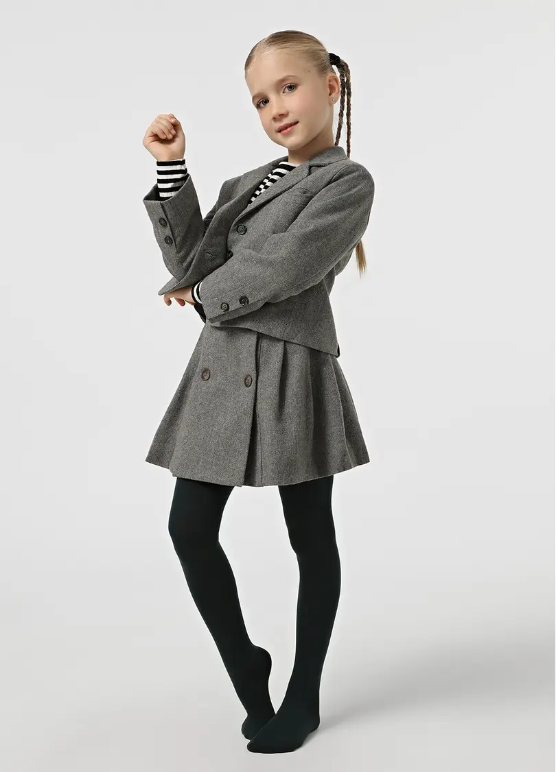 Однотонні дитячі колготки з бавовни ENJOY COTTON deep green (зелений)