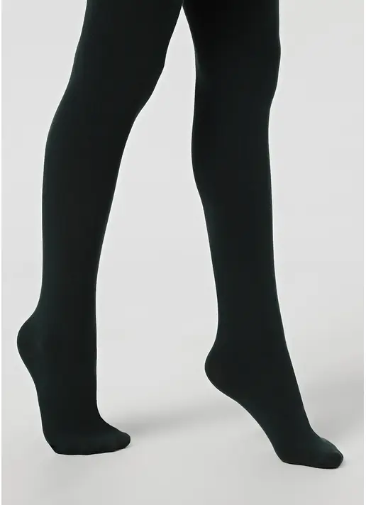 Однотонні дитячі колготки з бавовни ENJOY COTTON deep green (зелений)