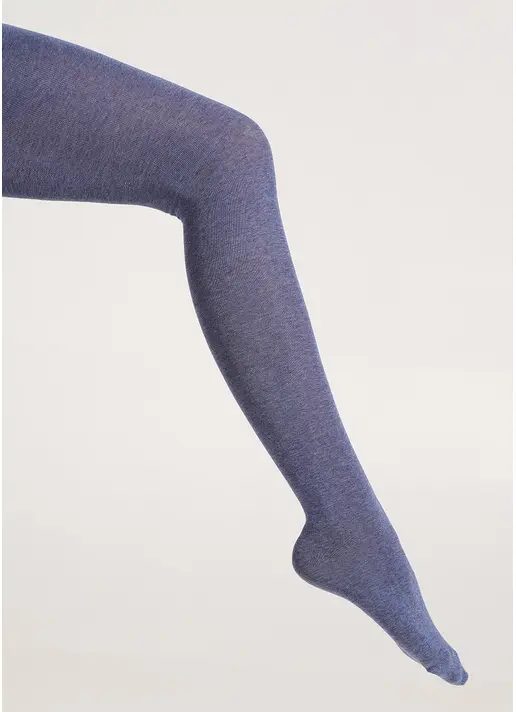 Однотонні дитячі колготки з бавовни ENJOY COTTON denim melange (синій)