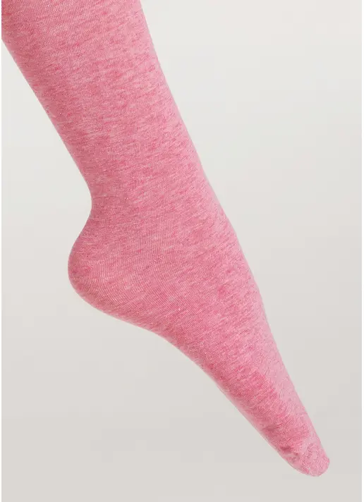 Однотонні дитячі колготки з бавовни ENJOY COTTON rose melange (рожевий)