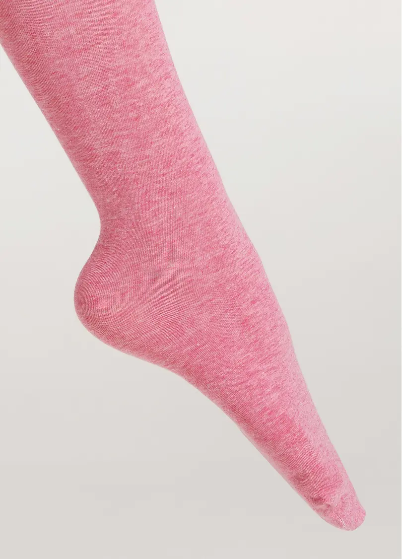 Однотонні дитячі колготки з бавовни ENJOY COTTON rose melange (рожевий)