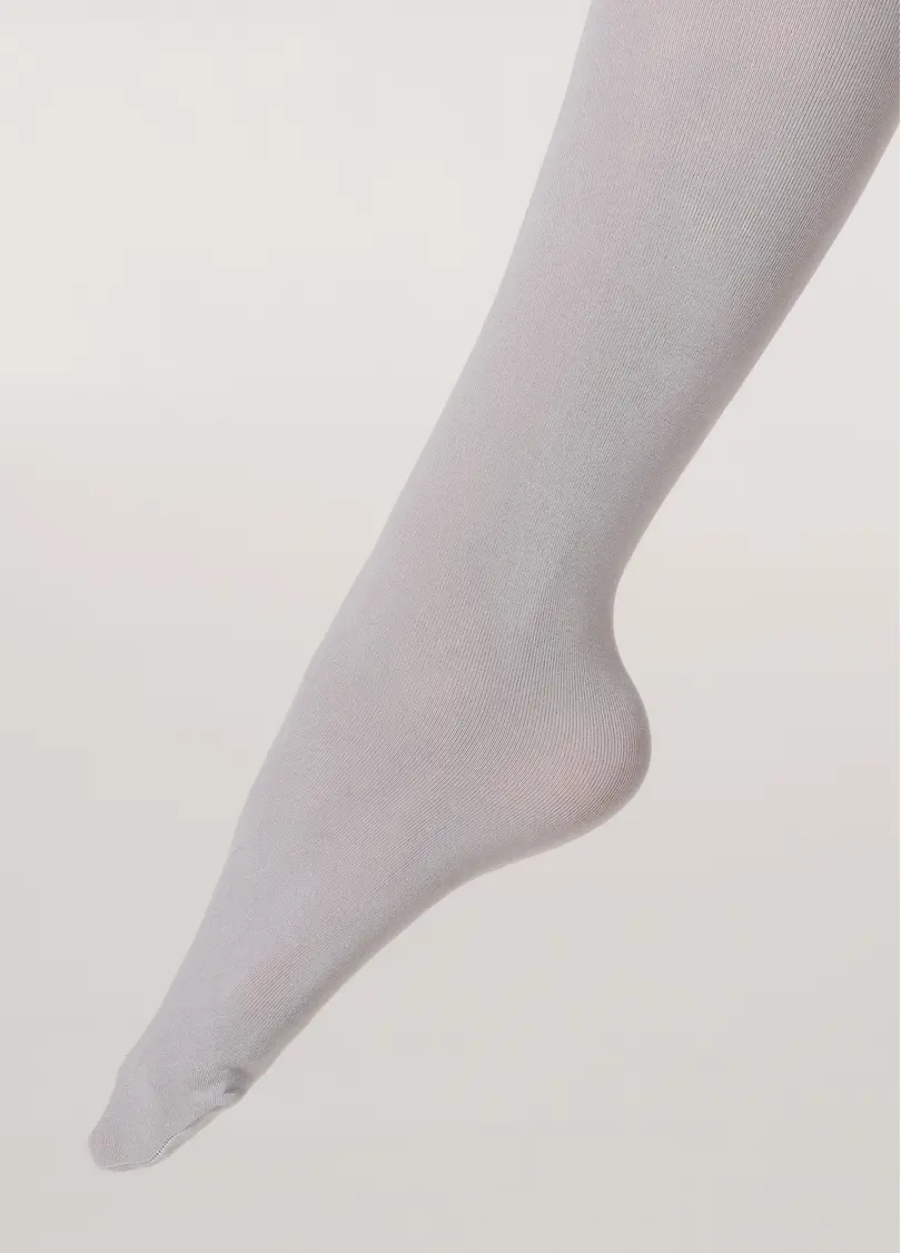 Однотонні дитячі колготки з бавовни ENJOY COTTON silver (сірий)