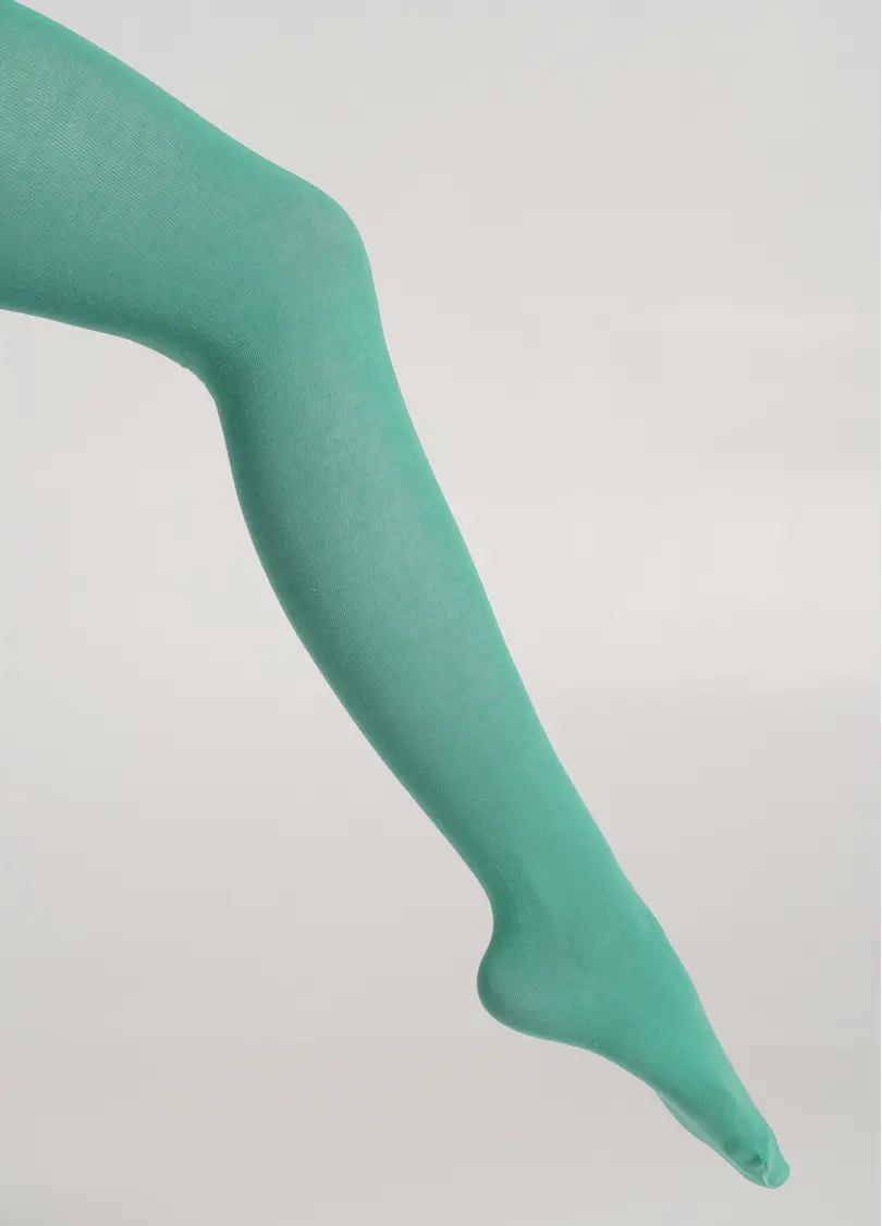 Однотонні дитячі колготки з бавовни ENJOY COTTON technological green (зелений)