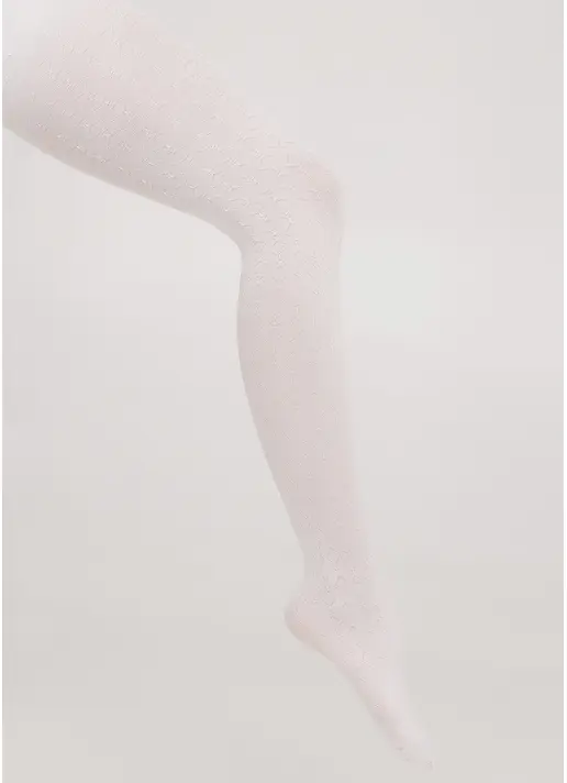 Дитячі колготки з об'ємним візерунком JILL 60 bianco (білий)