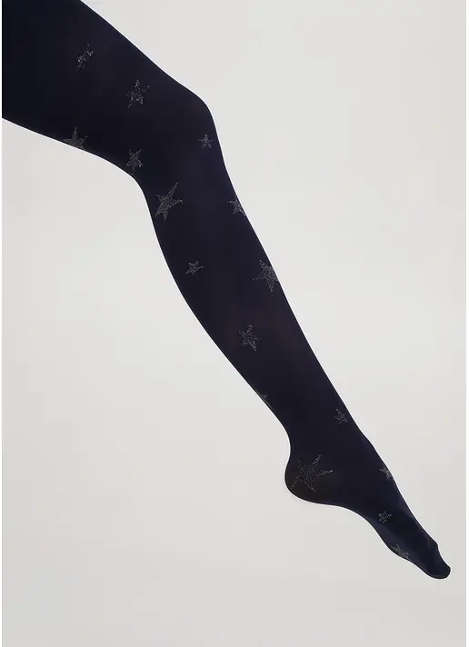 Дитячі колготки в зірки з люрексом KRISTAL 70 deep navy (синій)