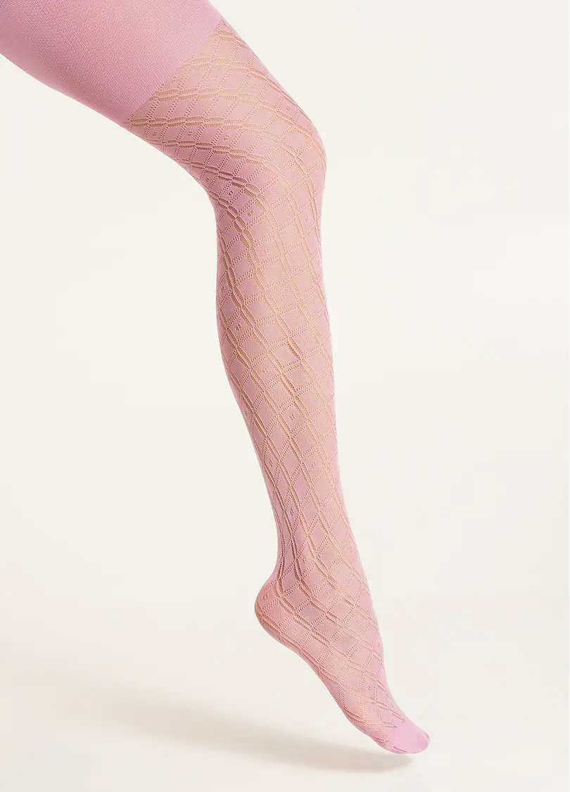 Ажурні колготки дитячі TRAISY KIDS 80 (1) sweet lilac (рожевий)