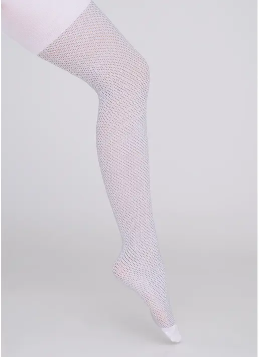 Дитячі колготки в сітку з люрексом TRAISY LUREX 80 (1) white (білий)