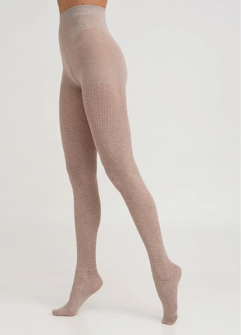 Колготки м'які та теплі в сітку CASHMERE FASHION NET 120 (4) sand (бежевий)