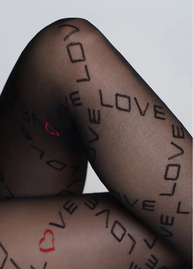 Колготки з написом "Love" DAZZLE 40 (2) nero (чорний)