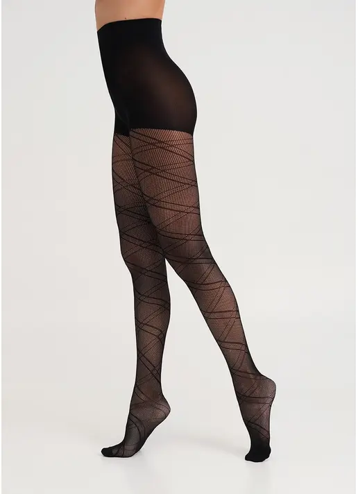 Колготки в сітку зі смугами FASHION NET 40 (4) nero (чорний) Колготки в сітку зі смугами FASHION NET 40 (4) nero (чорний)