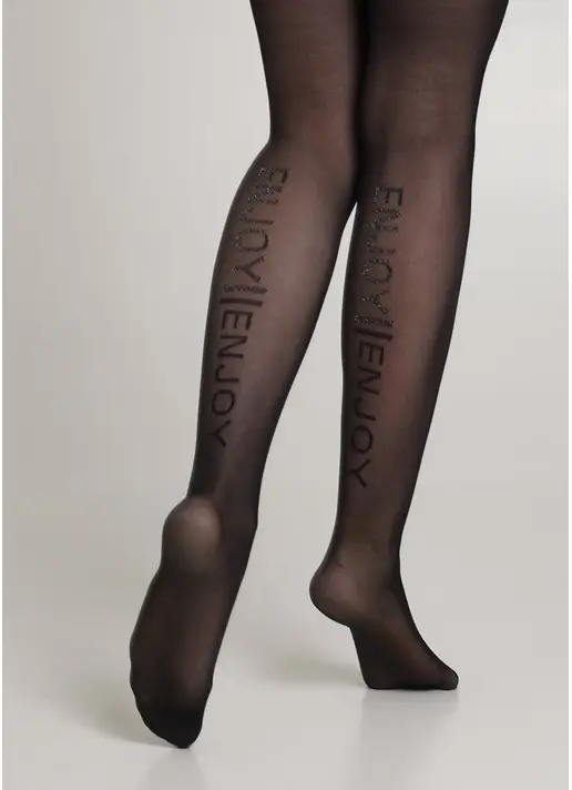 Колготки з блискучим написом ADORE 20 (6) nero (чорний)