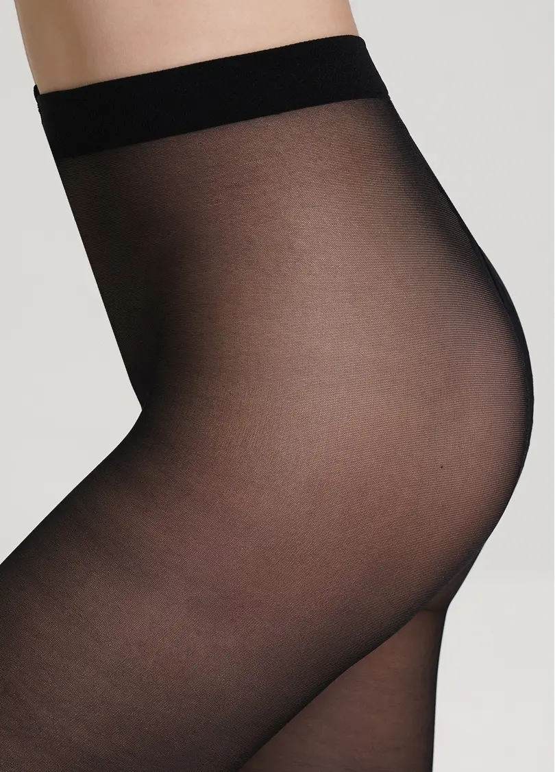 Колготки з блискучим написом ADORE 20 (6) nero (чорний)