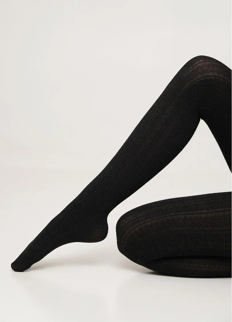 Колготки з віскози з візерунком CASHMERE TOUCH FASHION (1) black (чорний)
