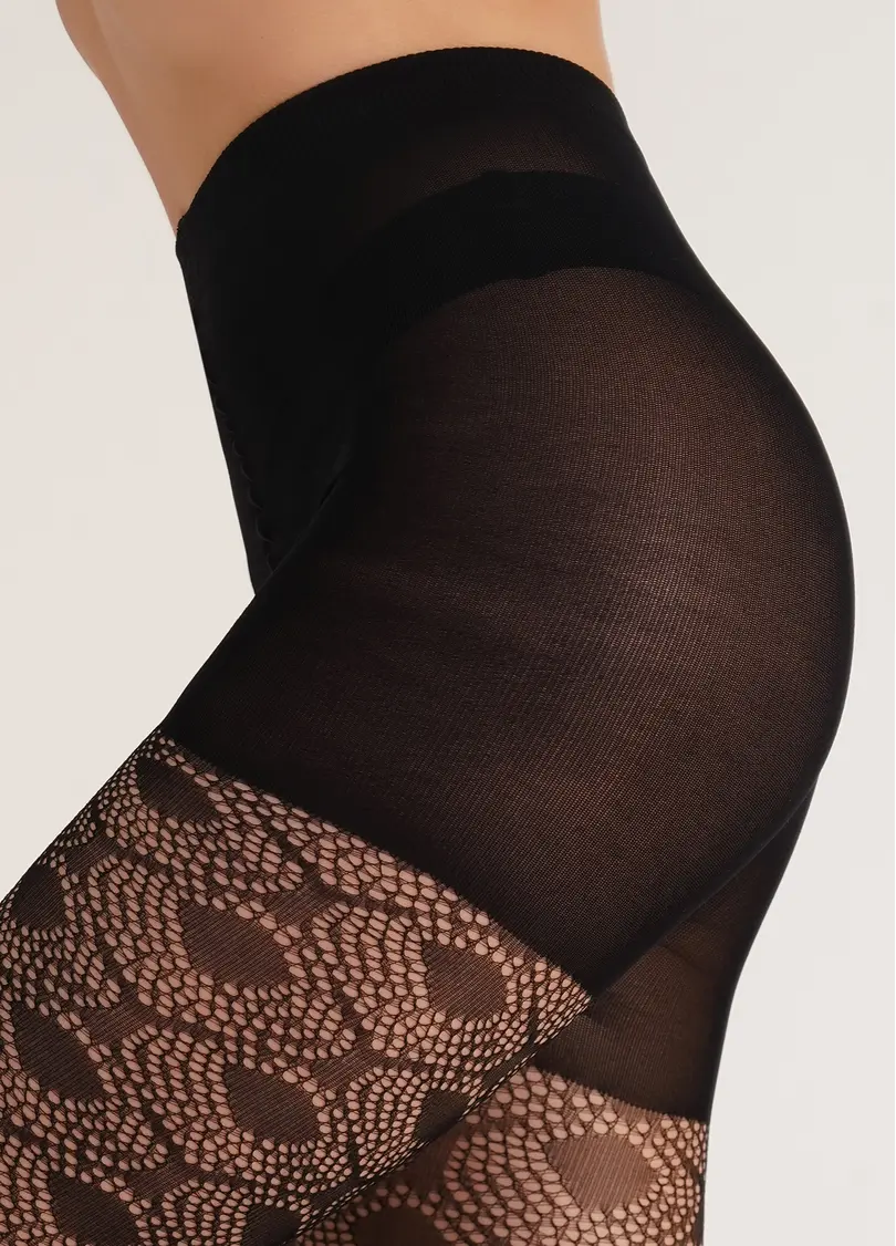 Колготки в сітку з ажурним візерунком FASHION NET 40 (1) nero (чорний)
