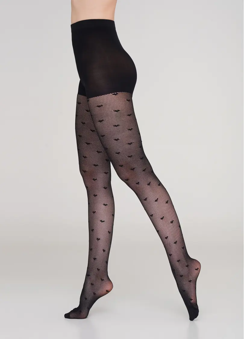 Жіночі колготки з малюнком FASHION NET LOVE 40 (2)