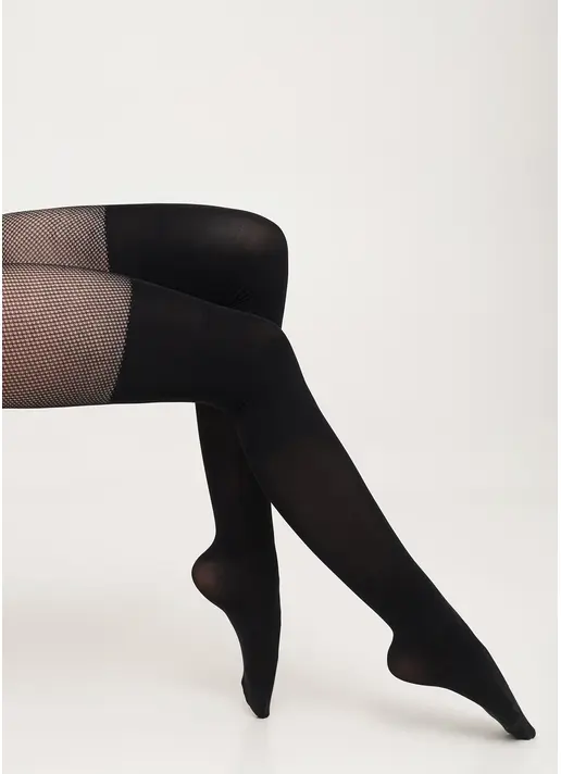 Колготки в сітку з імітацією панчіх FASHION NET UP 60 (1) nero (чорний) Колготки в сітку з імітацією панчіх FASHION NET UP 60 (1) nero (чорний)