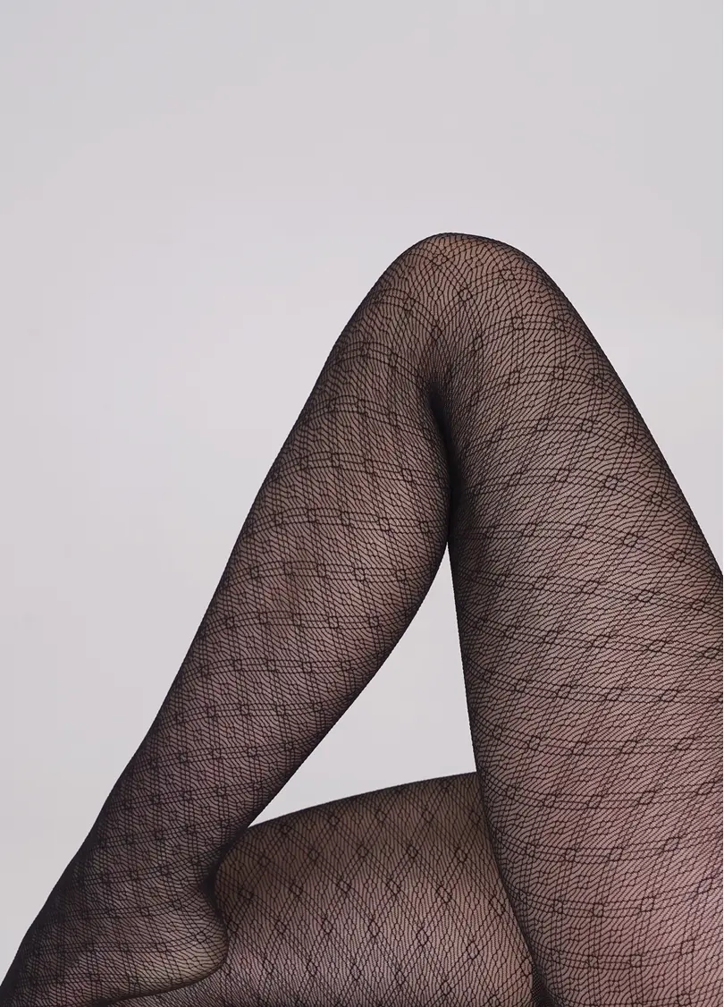 Колготки з ажурним малюнком HUSH 40 (5) nero (чорний)