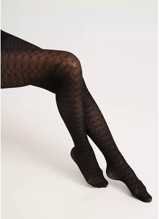 Колготки з геометричним візерунком LACERY 60 (1) black (чорний)