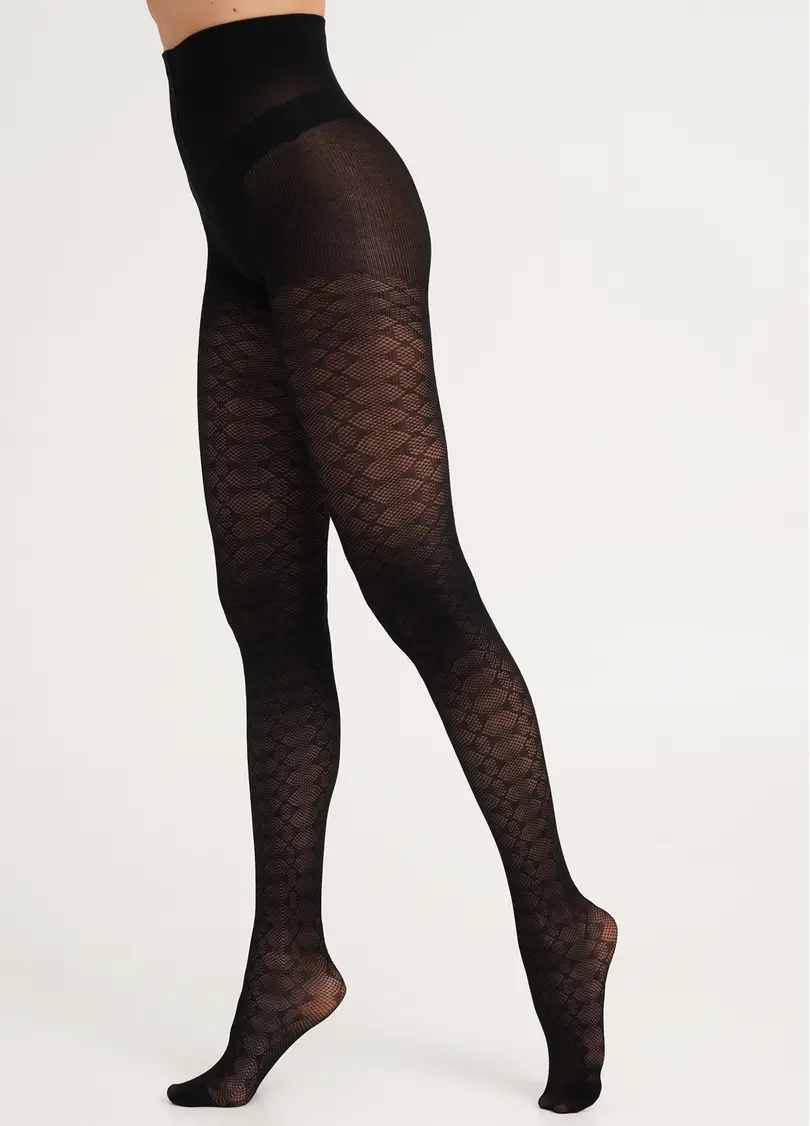 Колготки з геометричним візерунком LACERY 60 (1) black (чорний)